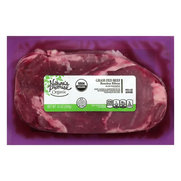 Organic Grass-fed Boneless Beef Ribeye Steak Fresh