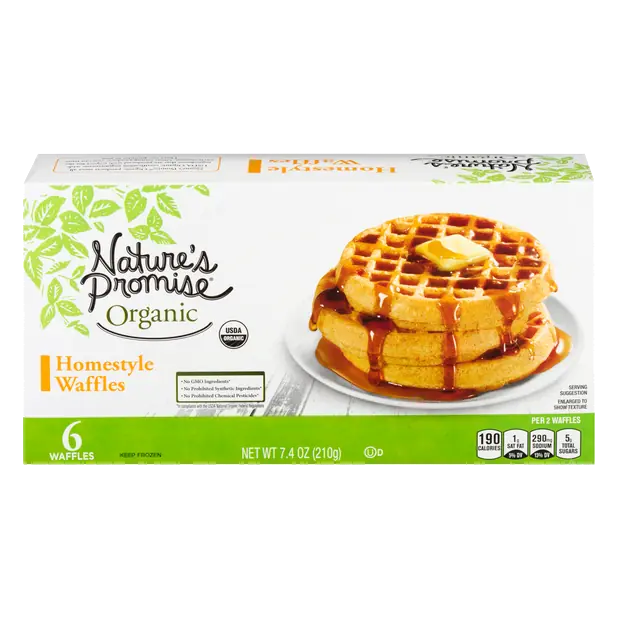 Organic Homestyle Waffles - 6 ct