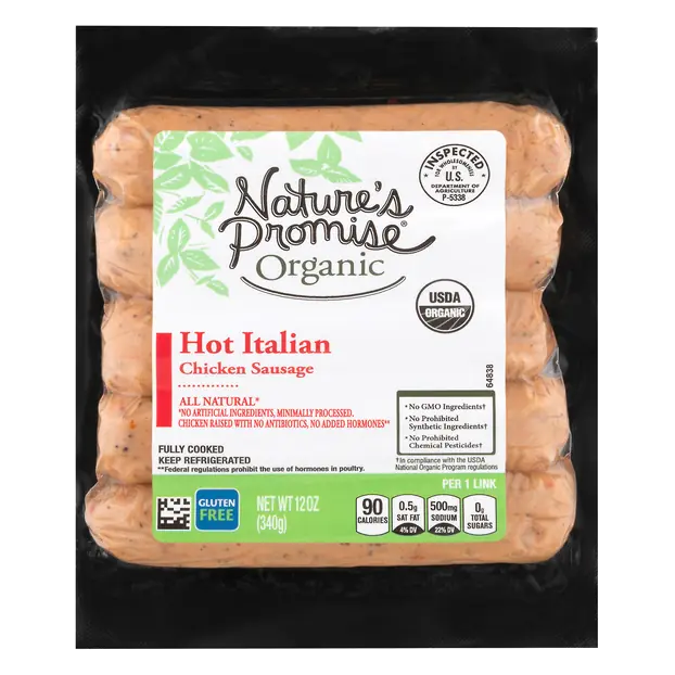 Organic Hot Italian Chicken Sausage - 5 ct