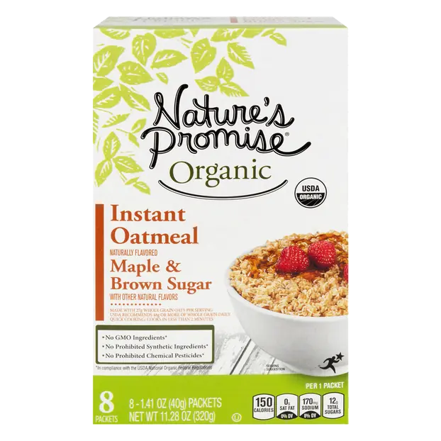 Organic Maple & Brown Sugar Instant Oatmeal - 8 ct