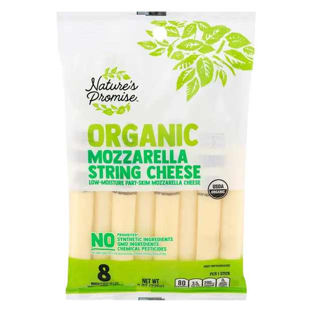 Organic Mozzarella String Cheese - 8 ct