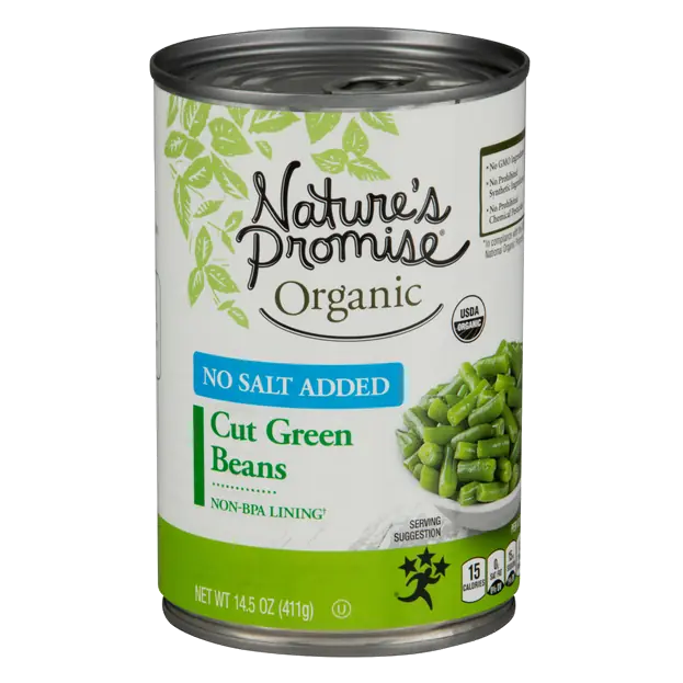 Organic No Salt Added Cut Green Beans