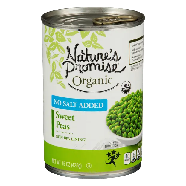 Organic No Salt Added Sweet Peas