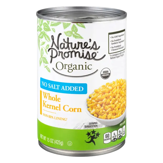 Organic No Salt Added Whole Kernel Corn