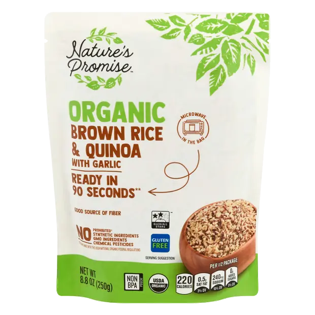 Organic Ready 90 Second Brown Rice Mix & Quinoa w/Garlic