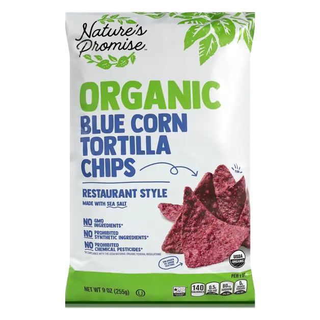 Organic Restaurant Style Blue Corn Tortilla Chips