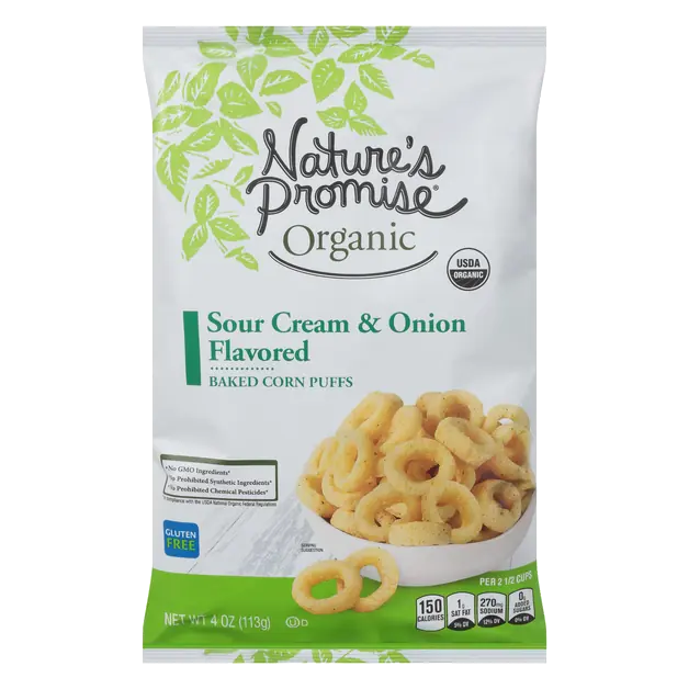 Organic Sour Cream & Onion Baked Corn Puffs
