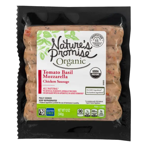 Organic Tomato Basil Mozzarella Chicken Sausage - 5 ct