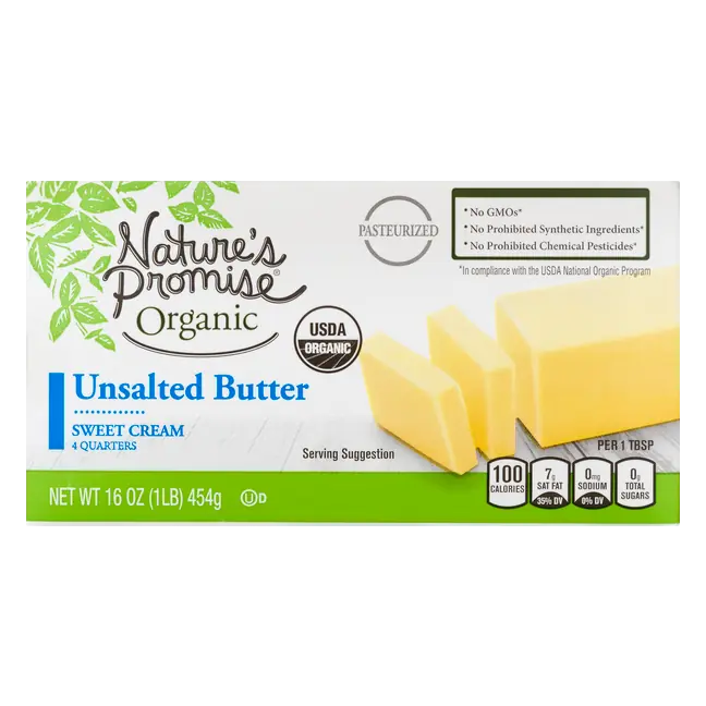Organic Unsalted Butter Sticks - 4 ct