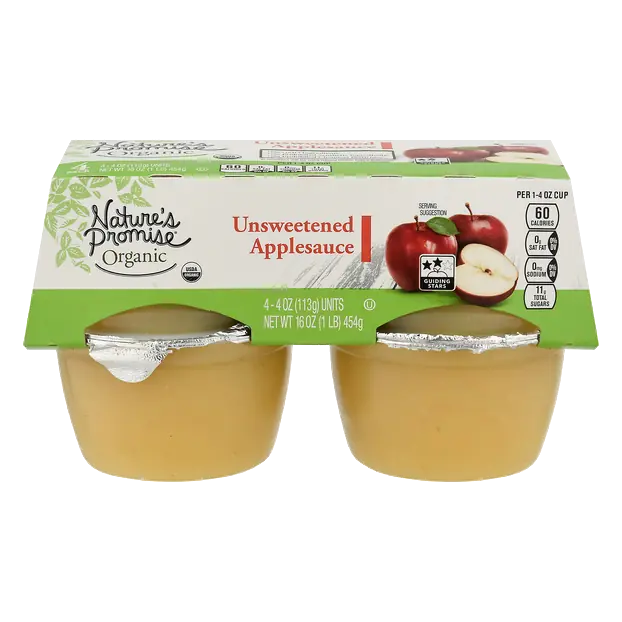 Organic Unsweetened Applesauce Cups - 4 ct