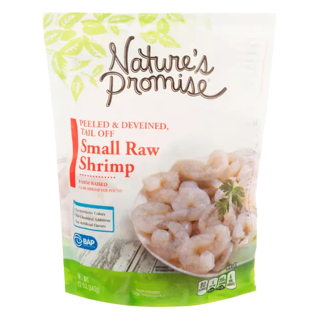 Raw Peeled & Deveined Tail-Off Small Shrimp Frozen