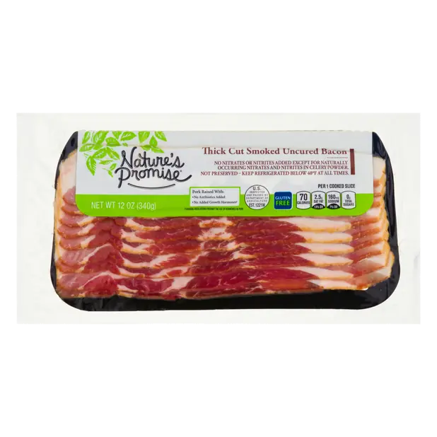 Smoked Thick Cut Uncured Bacon Sliced
