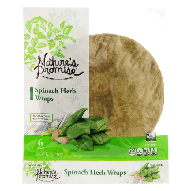 Spinach Herb Wraps - 6 ct