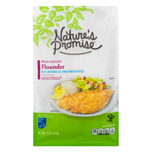 Wild Boneless Skinless Flounder Fillets apx 2-5 ct Frozen