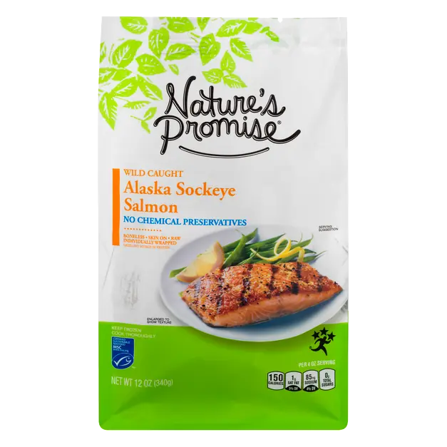 Wild Caught Boneless Skin-On Alaska Sockeye Salmon Frozen