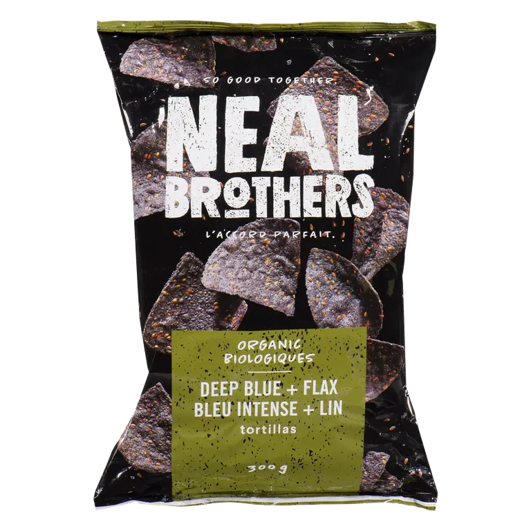 Organic Tortilla Chips Deep Blue With Flax 300 g