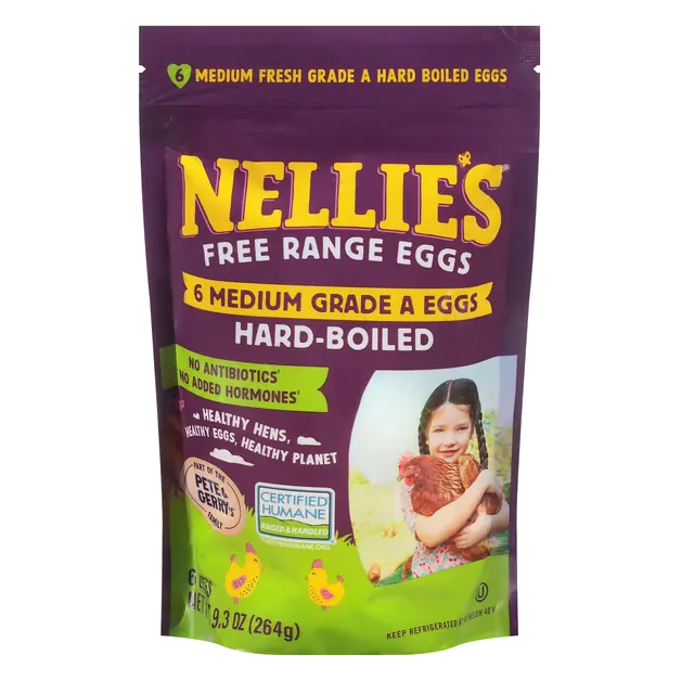 Free Range Grade A Medium Hard-Boiled Eggs - 6 ct