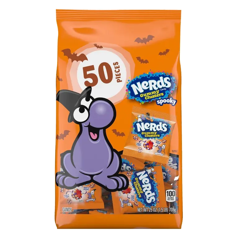 Nerds Gummy Clusters Halloween Variety Mix Candy Bag, 25oz/50ct