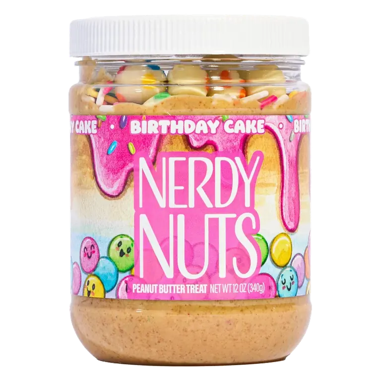 Nerdy Nuts Birthday Cake Peanut Butter Treat, 12oz: Creamy