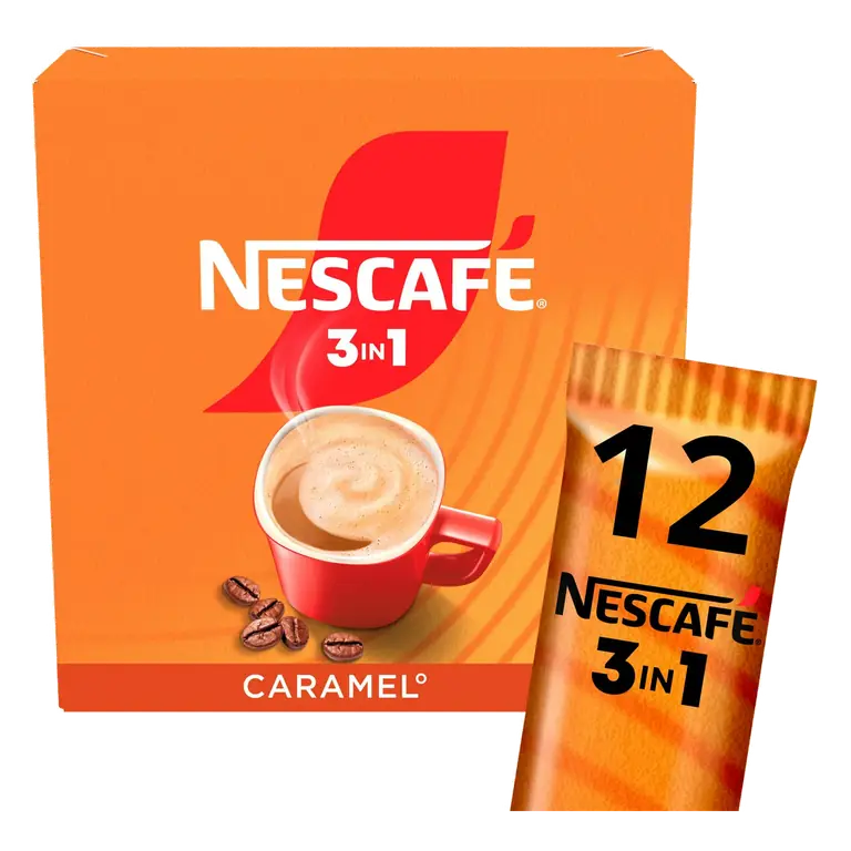 3 In 1 Caramel Instant Coffee Sachets 12x16g