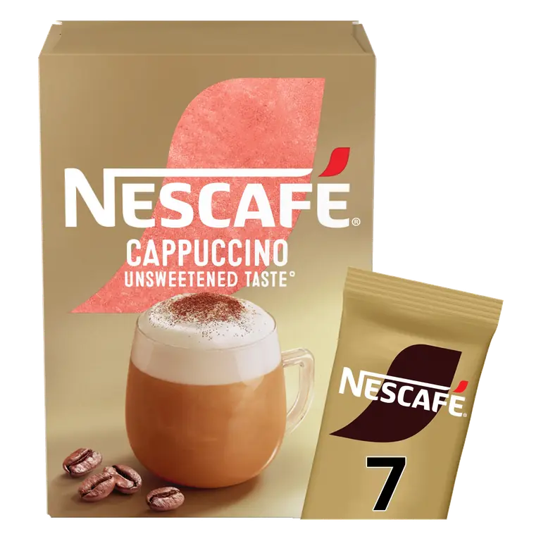 Nescafe Cappuccino Unsweetened Taste Instant Coffee 7 x 14.2g Sachets