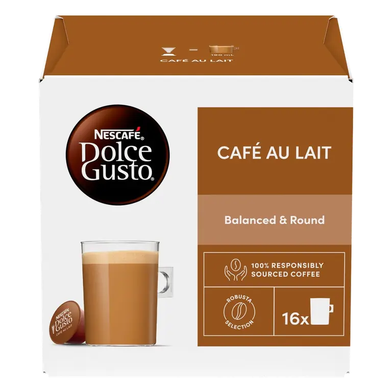 Dolce Gusto Cafe Au Lait Coffee Pods x16 (16 Servings)