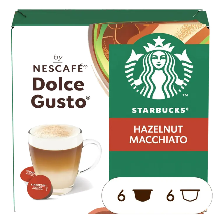 Dolce Gusto Starbucks Hazelnut Macchiato 100% Arabica Coffee 123g