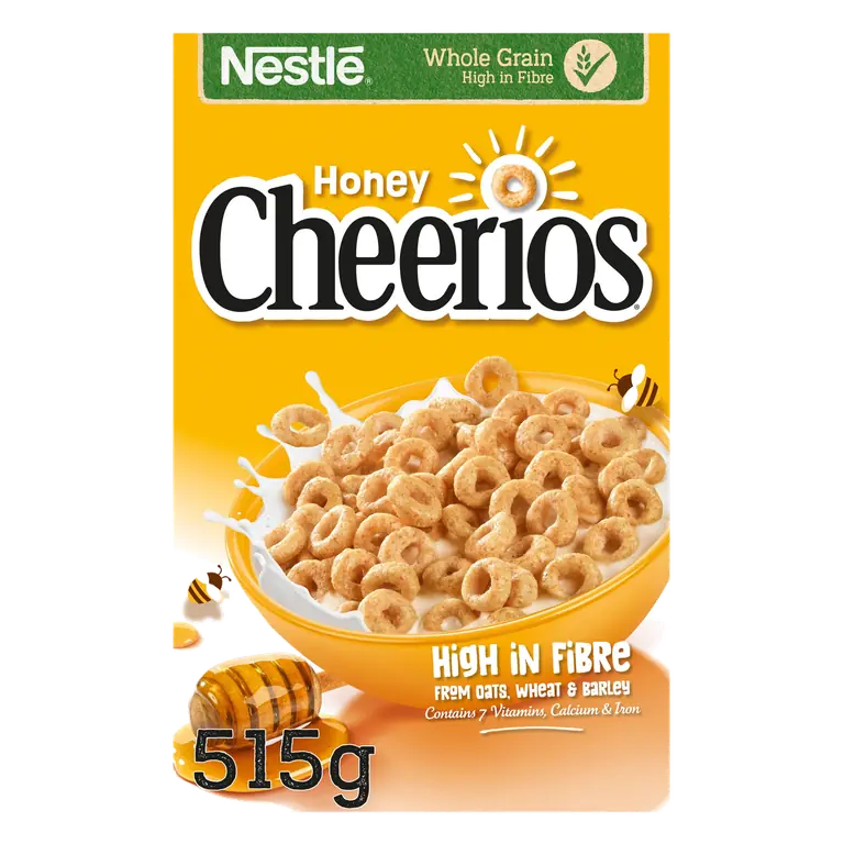 Nestlé Cheerios Honey Multigrain Hoop Breakfast Cereal 515g