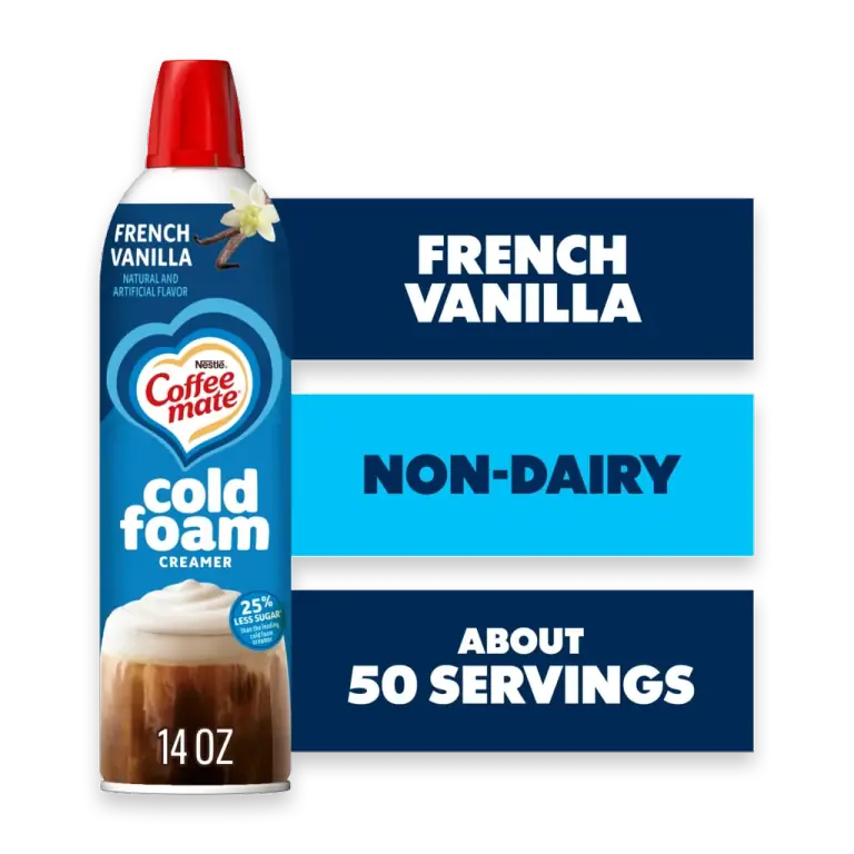 Coffee mate French Vanilla Flavored Cold Foam Creamer Non-Dairy 50 Servings