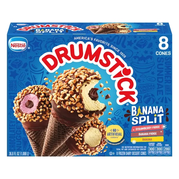 Banana Split Dairy Dessert Sundae Cones - 8 ct