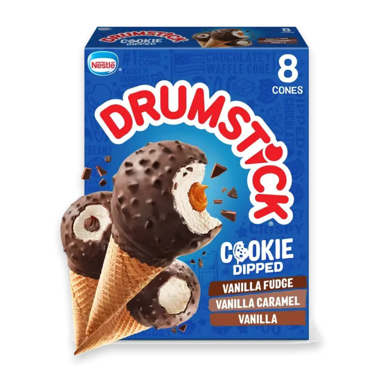 Drumstick Cookie Dipped Sundae Cones Variety Pack, 8 Count