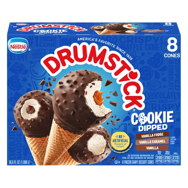Cookie Dipped Variety Dairy Dessert Sundae Cones - 8 ct