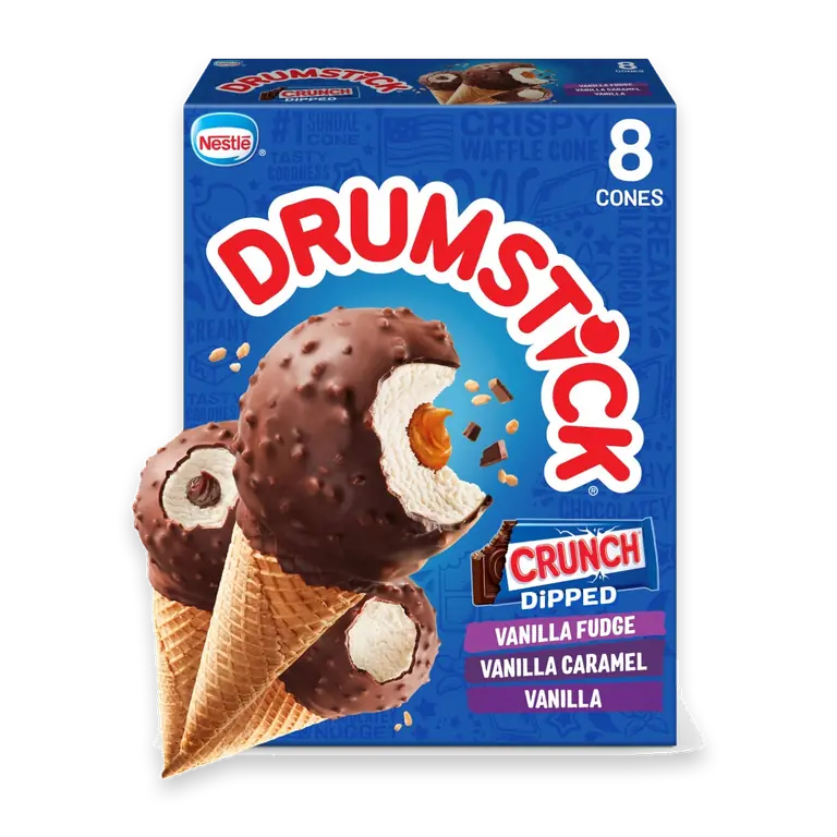 Drumstick Crunch Dipped Sundae Cones Variety Pack, 8 Count