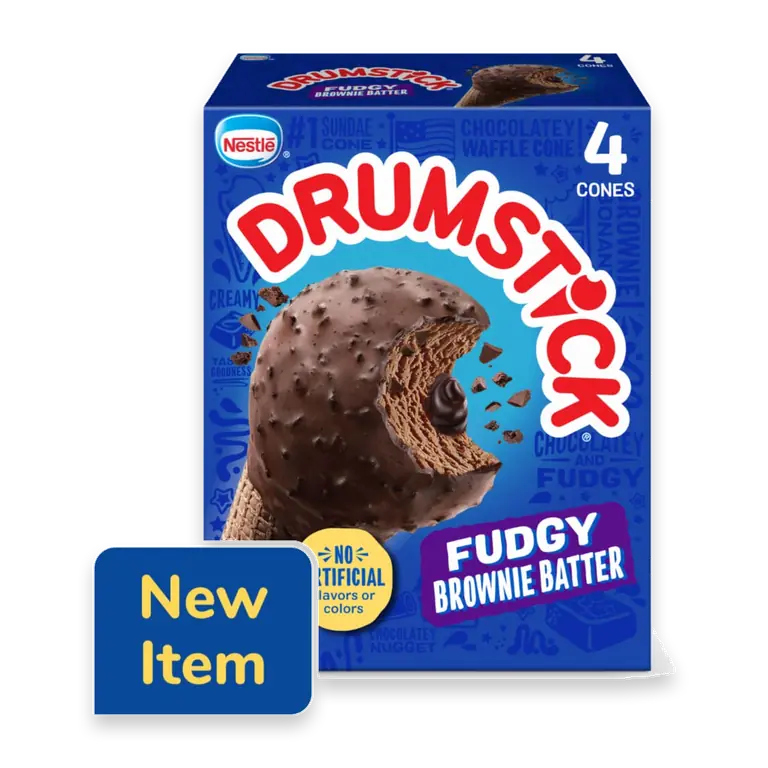 Drumstick Fudgy Brownie Batter Sundae Cones