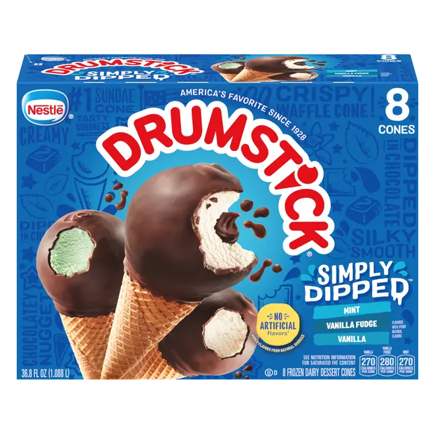Simply Dipped Variety Dairy Dessert Sundae Cones - 8 ct