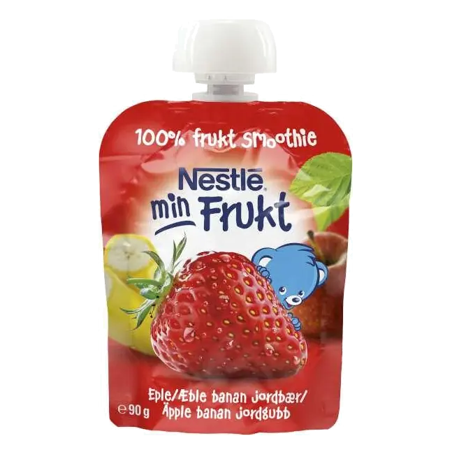 Fruktsmoothie Äpple Banan Jordgubb