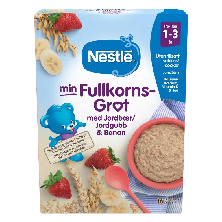 Fullkornsgröt Jordgubb Banan