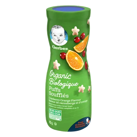 Gerber Organic Puffs Cranberry Orange 42 g