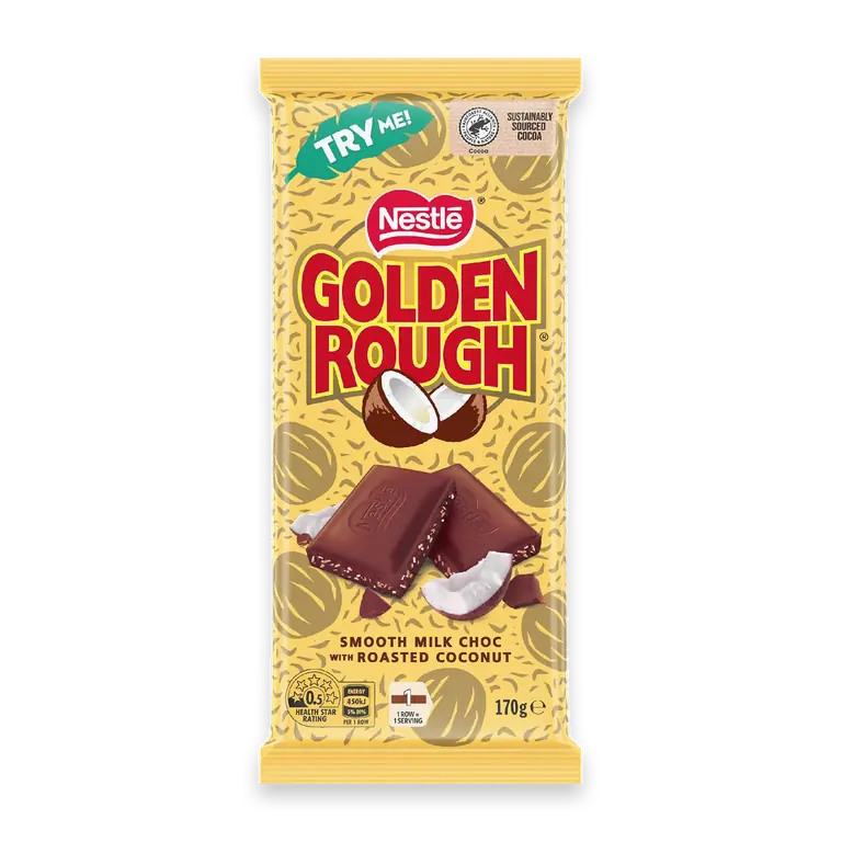 Golden Rough Milk Chocolate With Roasted Coconut Block