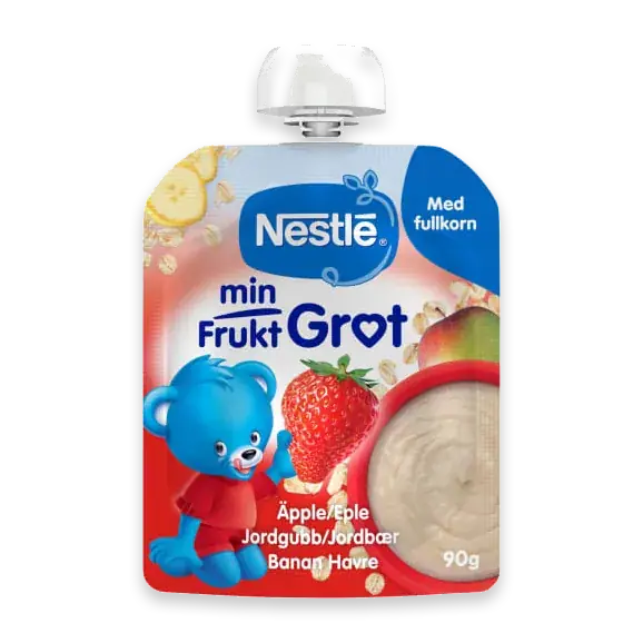 Jordgubb Banan Äpple Grötklämmis Från 6 Månader