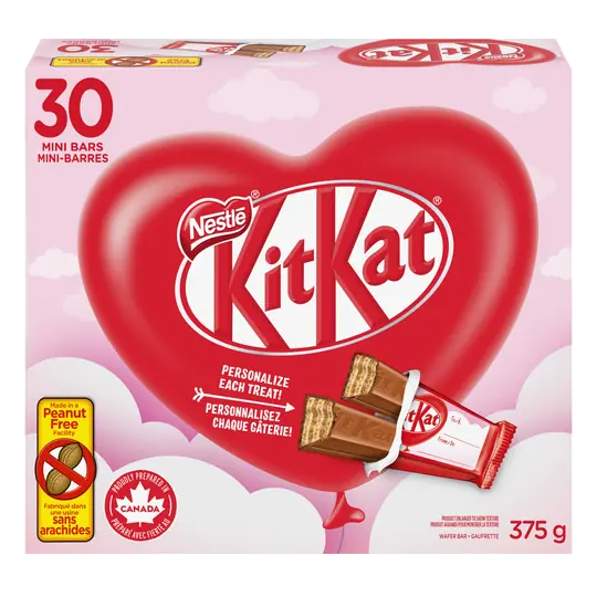 Kit Kat Peanut Free Mini Bars Valentine Chocolates 30 Count 375 g