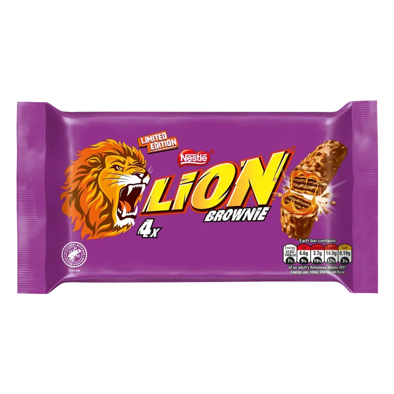 Lion Brownie Milk Chocolate Bar 4 Pack Multipack 120g