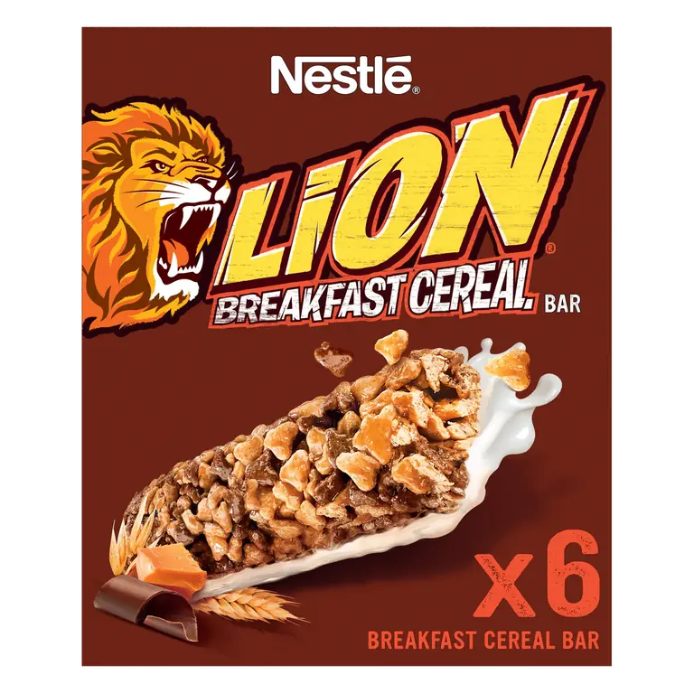 Nestlé Lion Chocolate & Caramel Breakfast Cereal Bars Multipack 6 x 25g 150g