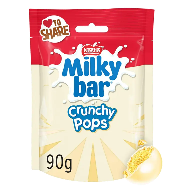Nestle Milkybar Crunchy Pops 90g White Chocolate Sharing Bag
