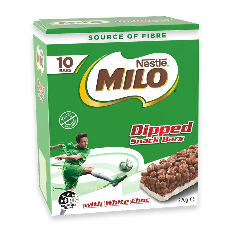 Milo Dipped Snack Bars With White Chocolate