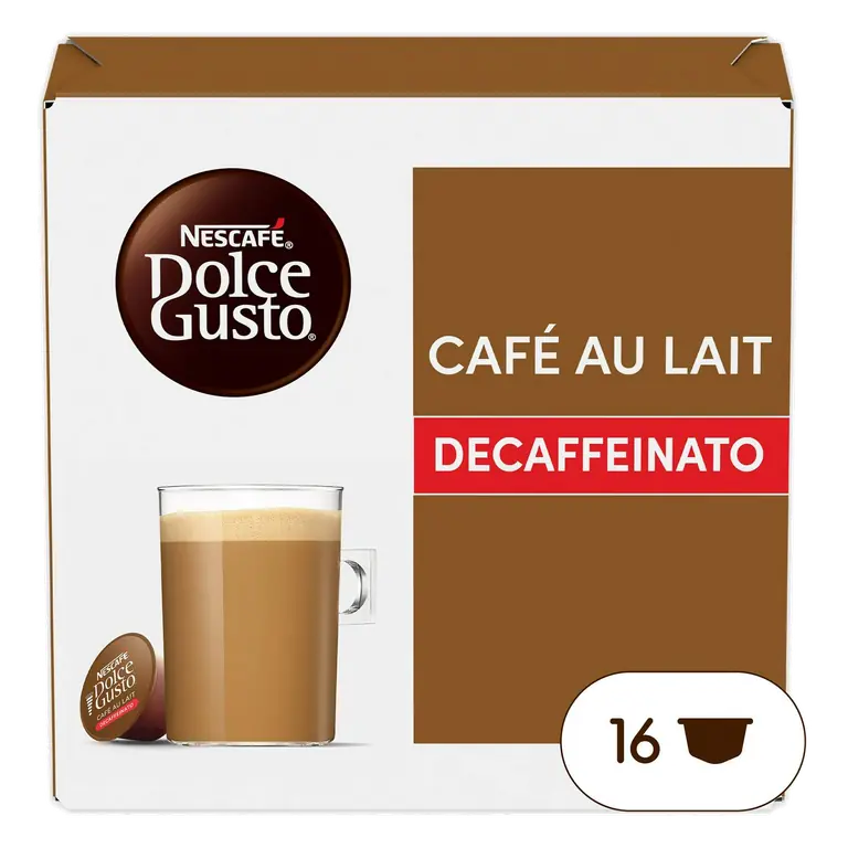 Nescafé Dolce Gusto 16 x Café Au Lait Decaffeinato Coffee Pods