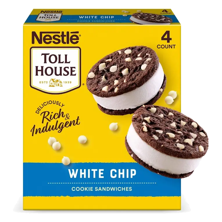 Nestle Cookie White Chocolate Ice Cream Sandwiches, 5.84lbs/4ct
