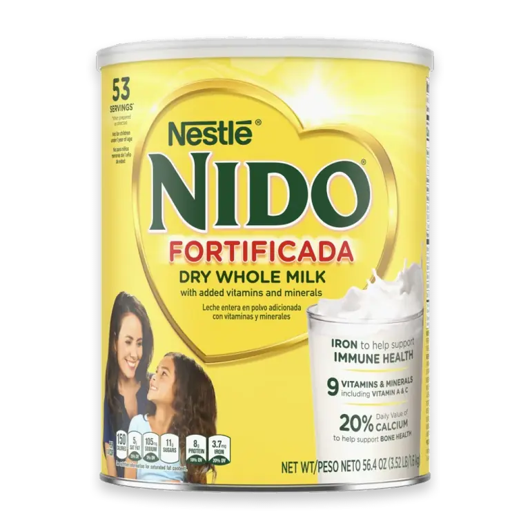NIDO Fortificada Powdered Drink Mix - Dry Whole Milk Powder with Vitamins and Minerals Canister