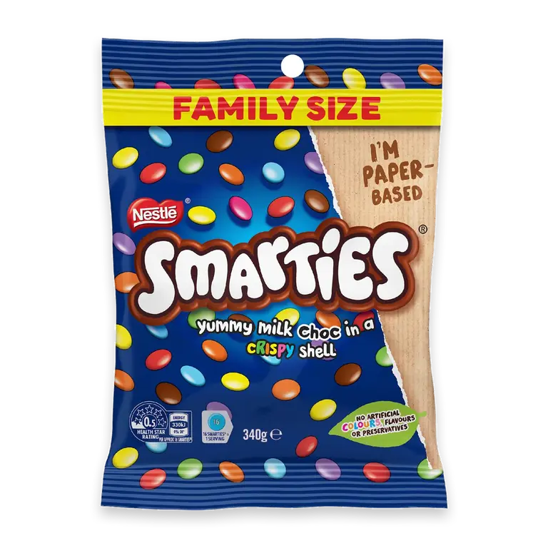 Smarties Milk Choc Family Size Bag