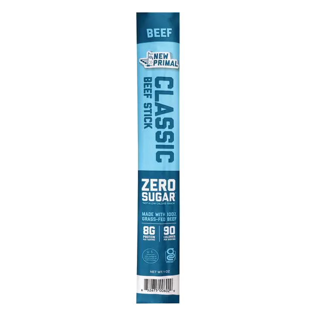 New Primal Classic Beef Meat Stick 100% Grass-Fed Beef